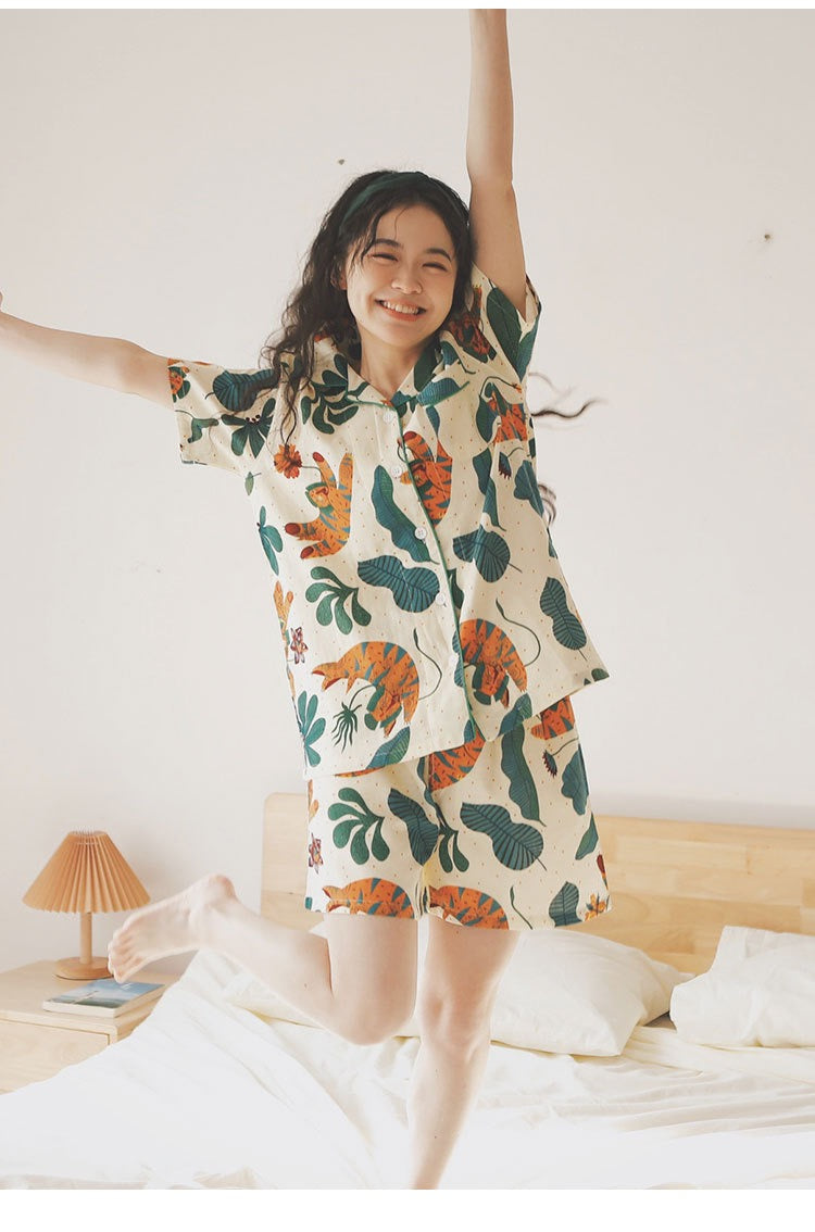 Green Path Pajama Set