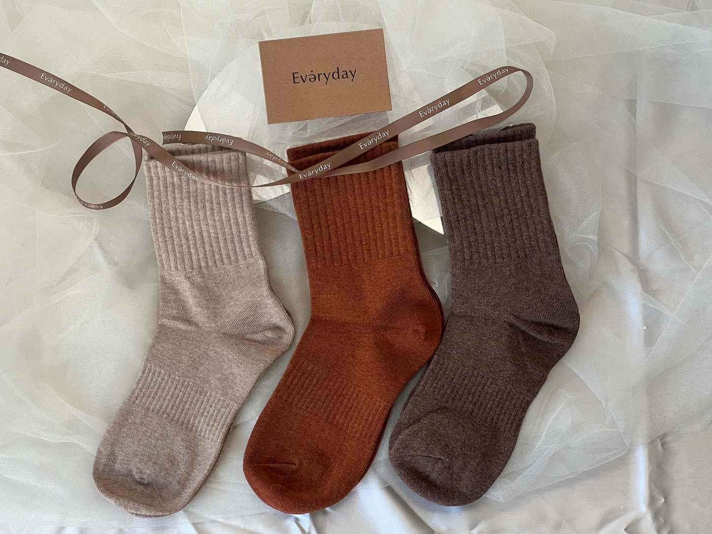 Cozy Pure Color Long Socks 3/pack