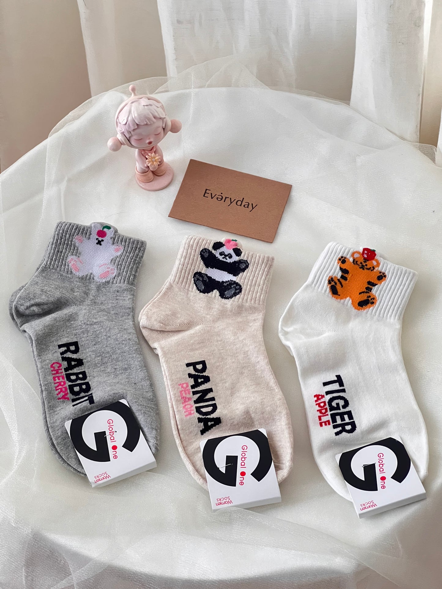 Korean short socks - cute animals