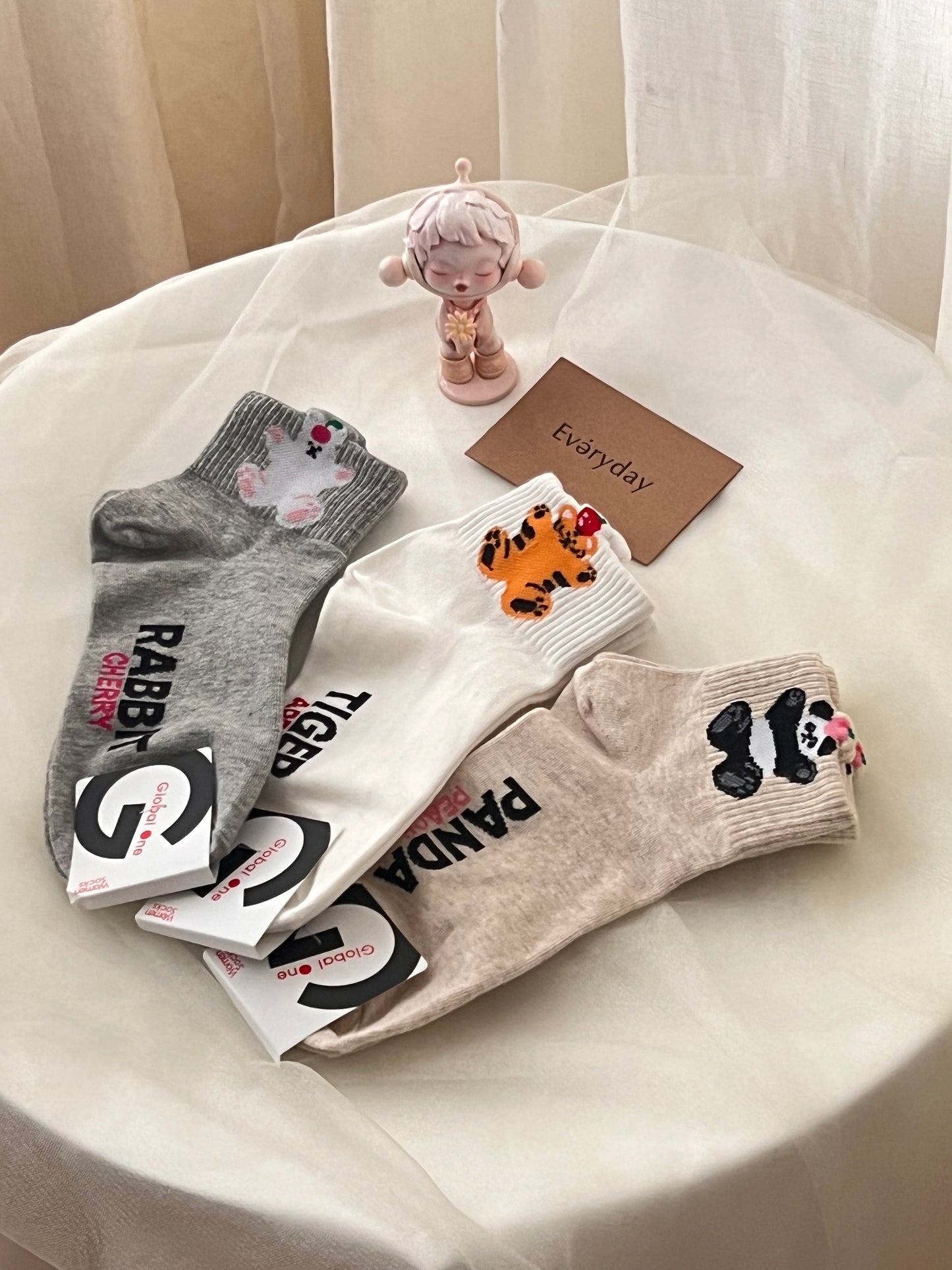 Korean short socks - cute animals
