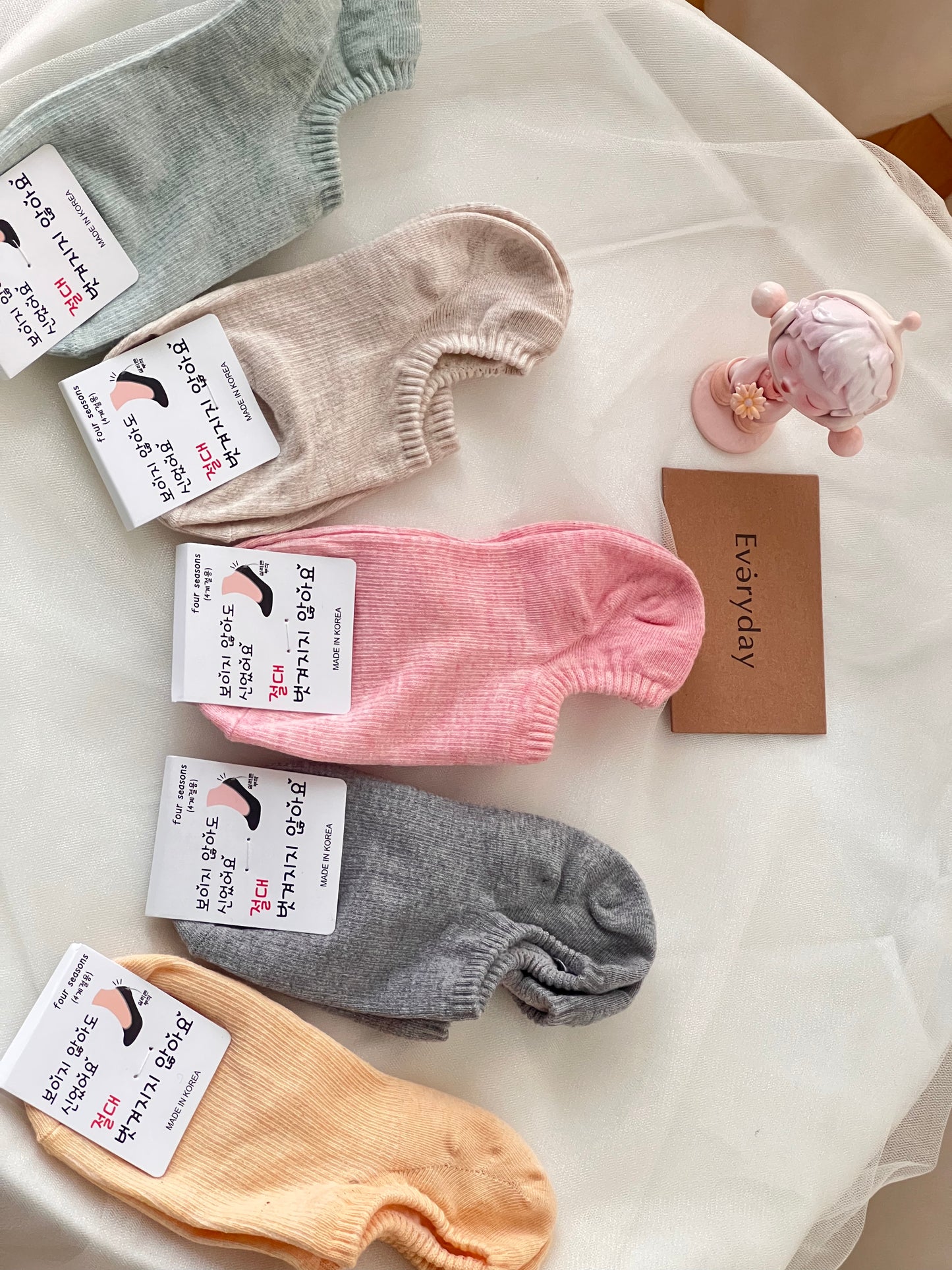 Korean short socks - pure colors