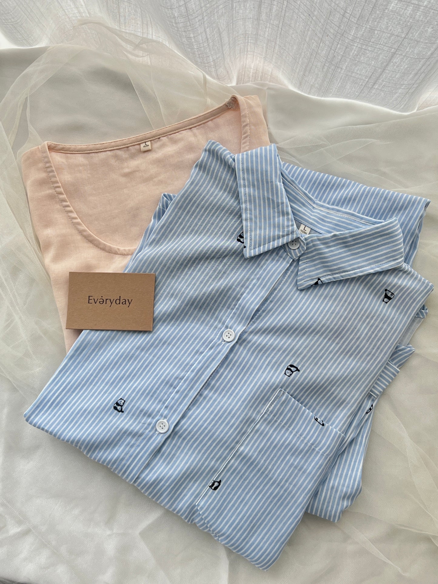Panda in Blue Pajama Set