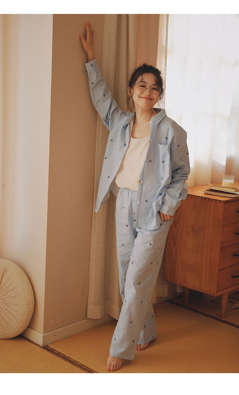 Panda in Blue Pajama Set
