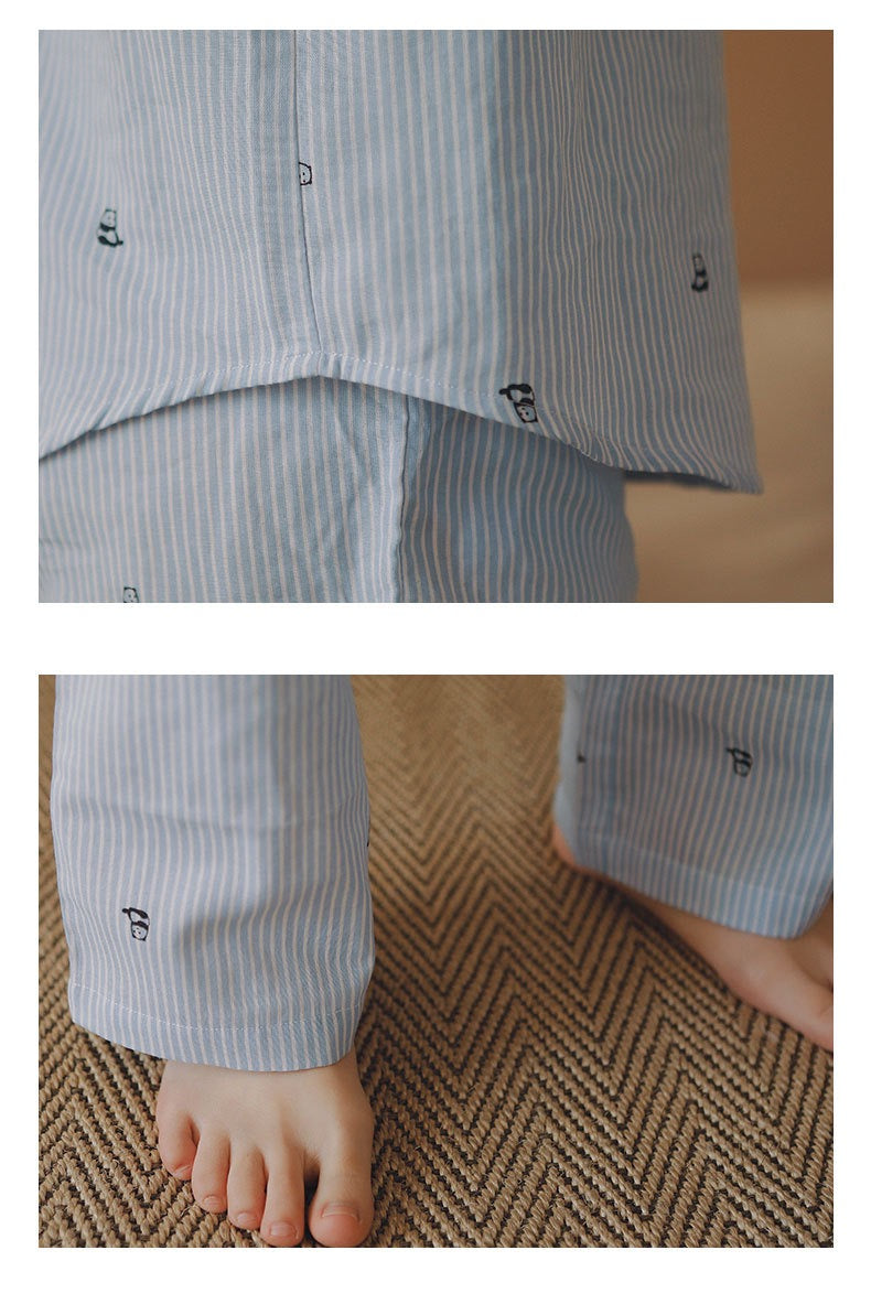 Panda in Blue Pajama Set