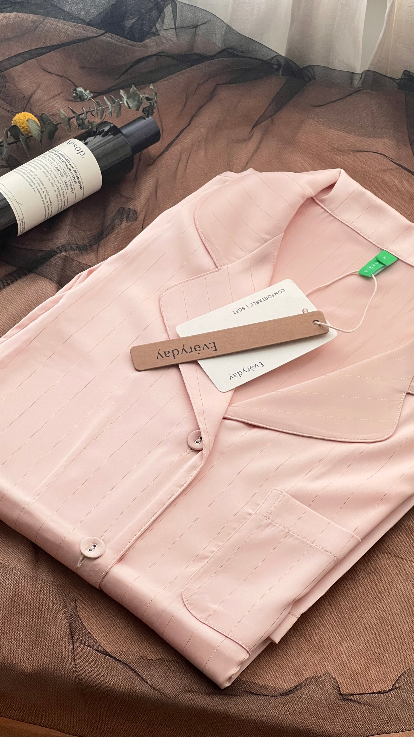 Pink Silk Pajama Set