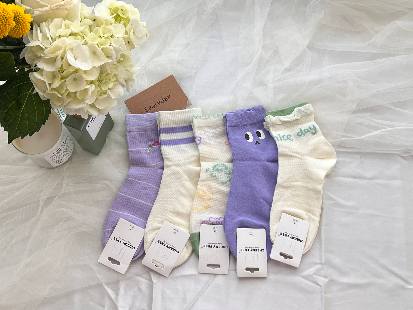 Summer Purple Long Socks set
