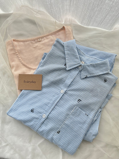 Panda in Blue Pajama Set